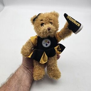Pittsburgh Steelers Cheerleader Bear Plush One Size Black NFL Good Stuff